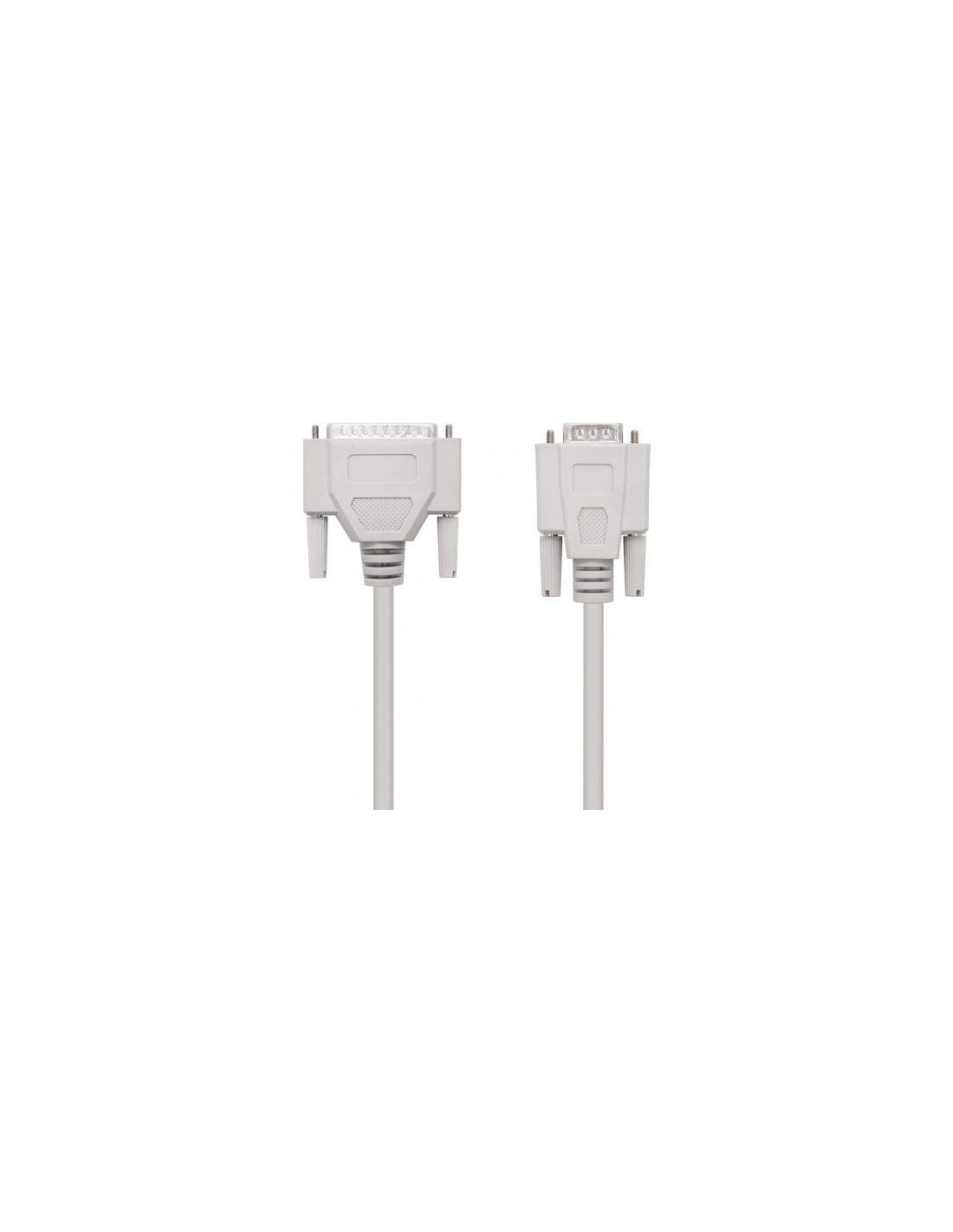 Cable Serie NULL Modem Nanocable DB9 Hembra - DB25 Macho 1.8m Beige