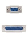 Cable Serie NULL Modem Nanocable DB9 Hembra - DB25 Macho 1.8m Beige