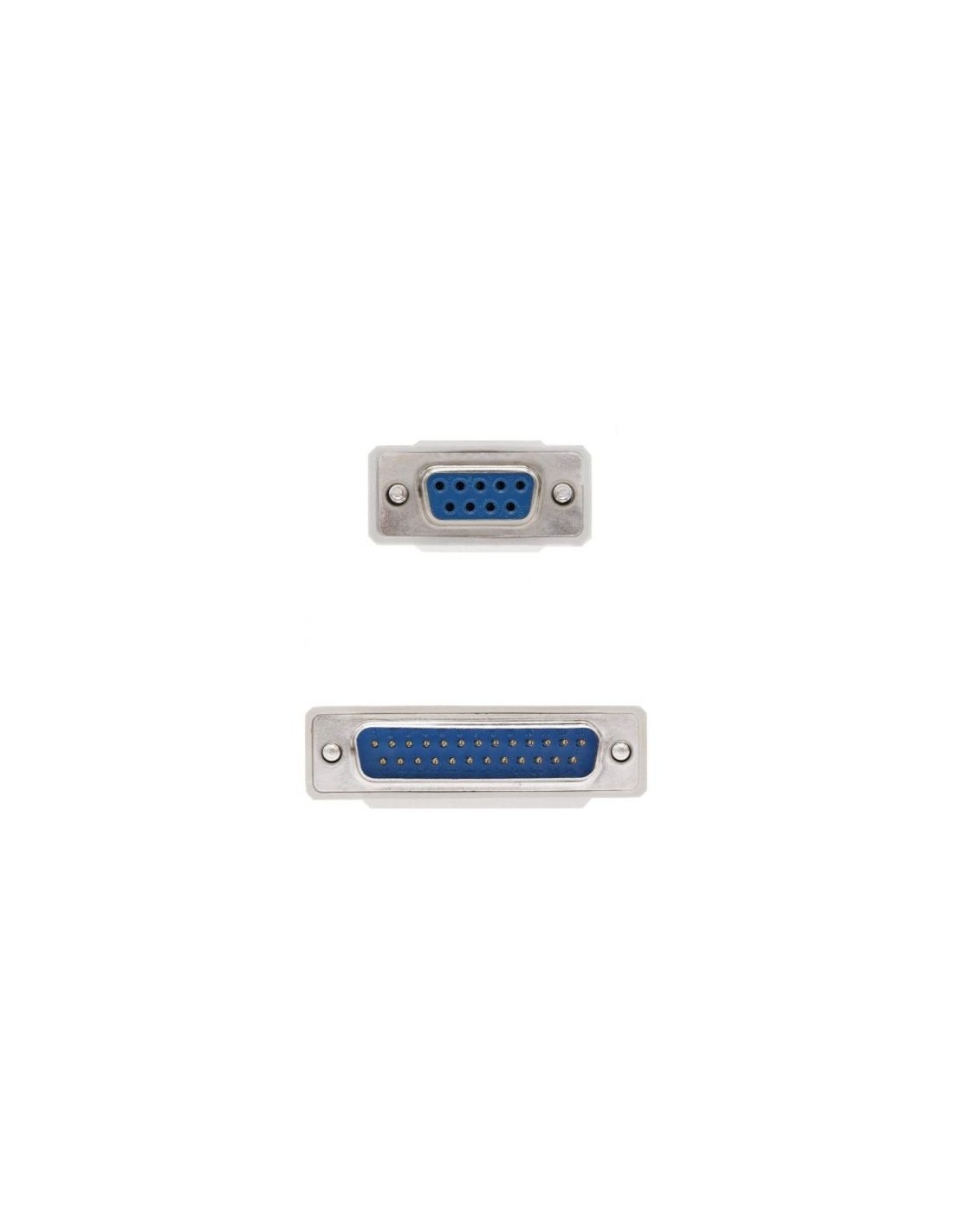 Cable Serie NULL Modem Nanocable DB9 Hembra - DB25 Macho 1.8m Beige