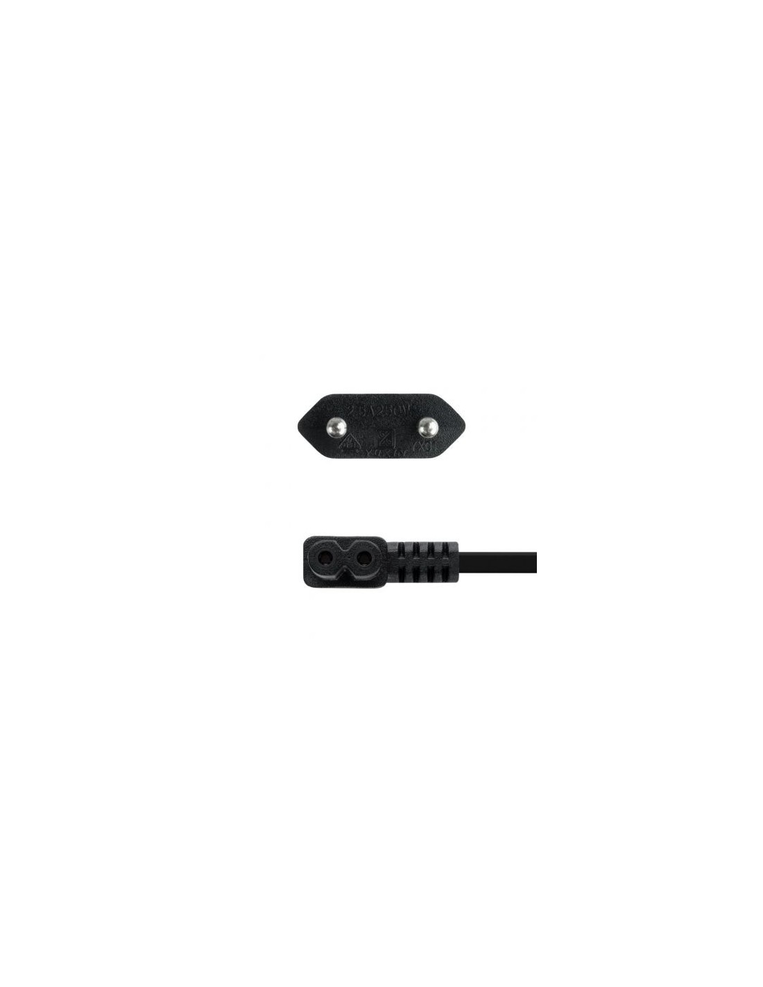 Cable Alimentación Acodado Nanocable CEE7 16 Macho - C7 Hembra 3m Negr