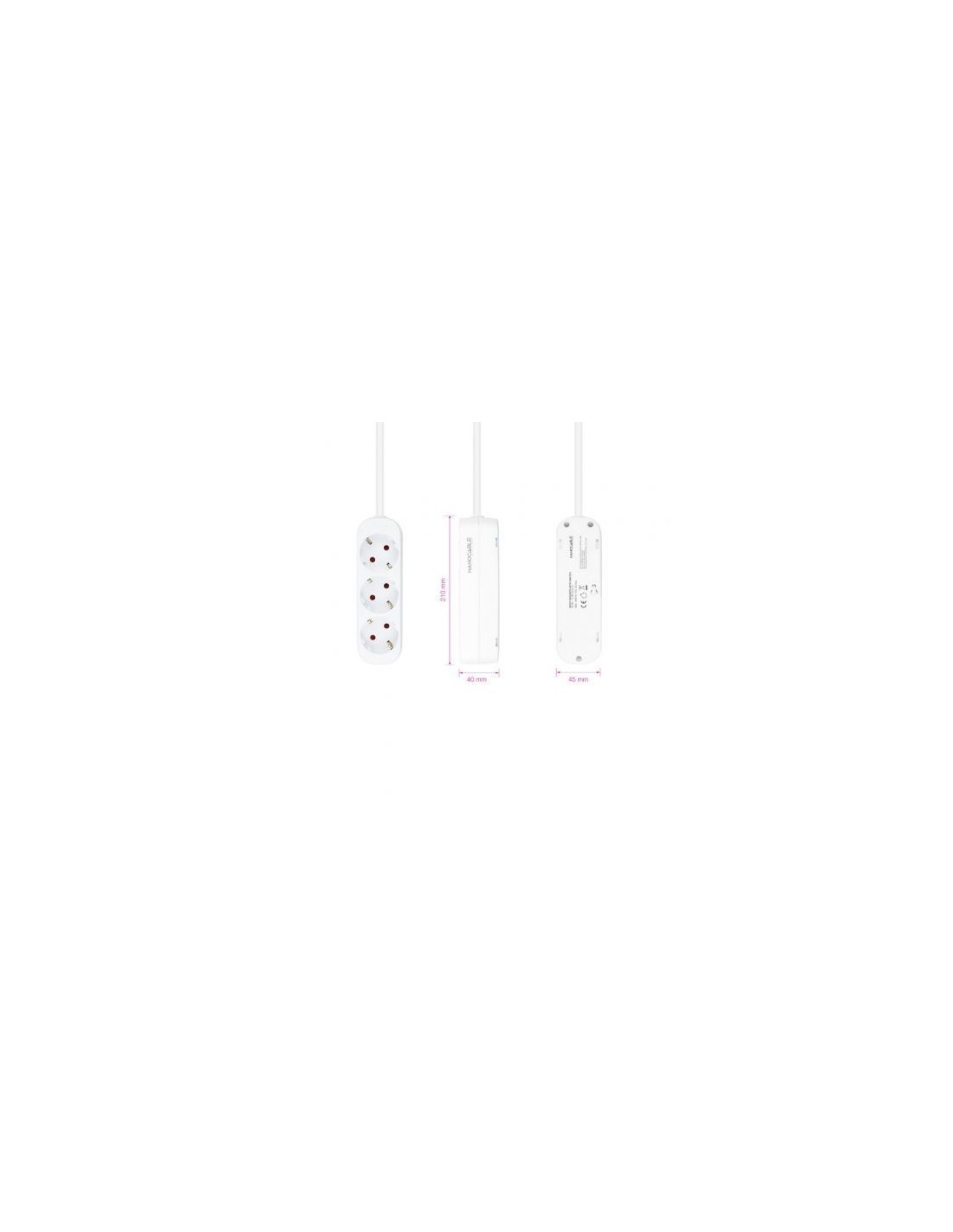 Regleta Nanocable 3 Tomas de Corriente Cable 1.4m | Logroño