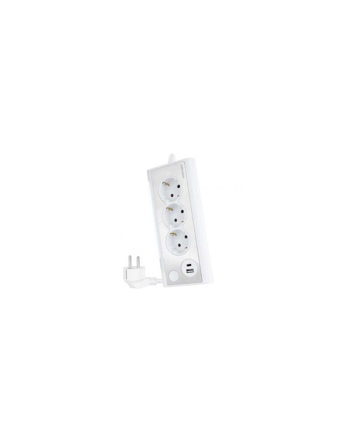 Regleta con Interruptor Nanocable 3 Tomas de Corriente 1 USB 1 USB Tip