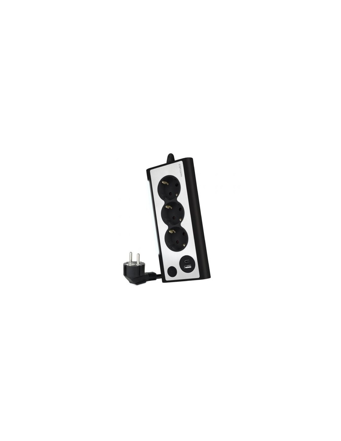 Regleta con Interruptor Nanocable 3 Tomas de Corriente 1 USB 1 USB Tip