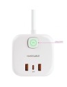 Regleta Nanocable 3 Tomas de corriente 2 USB - 1 USB Tipo-C Cable 1.4m