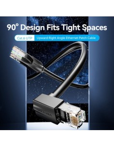 Cable de Red RJ45 UTP Vention Cat.6 5m Acodado 90º Negro | Logroño 2