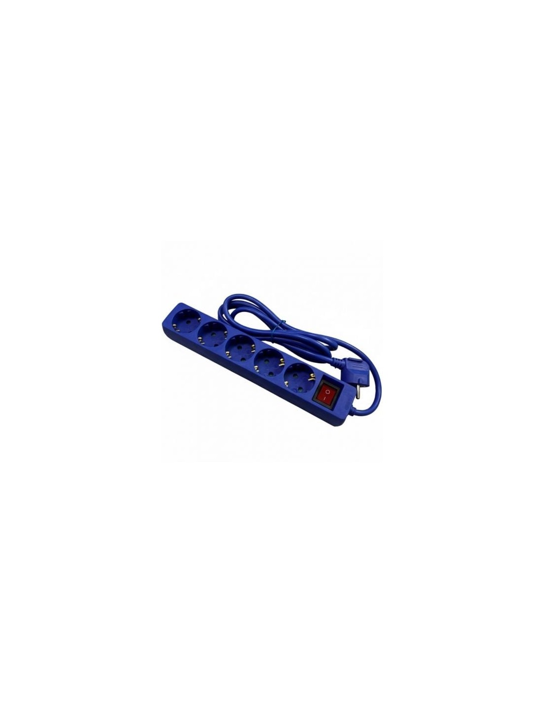 Regleta con Interruptor Phasak 5 Tomas de Corriente Cable 1.8m Azul
