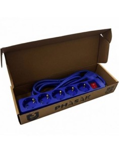 Regleta con Interruptor Phasak 5 Tomas de Corriente Cable 1.8m Azul 2