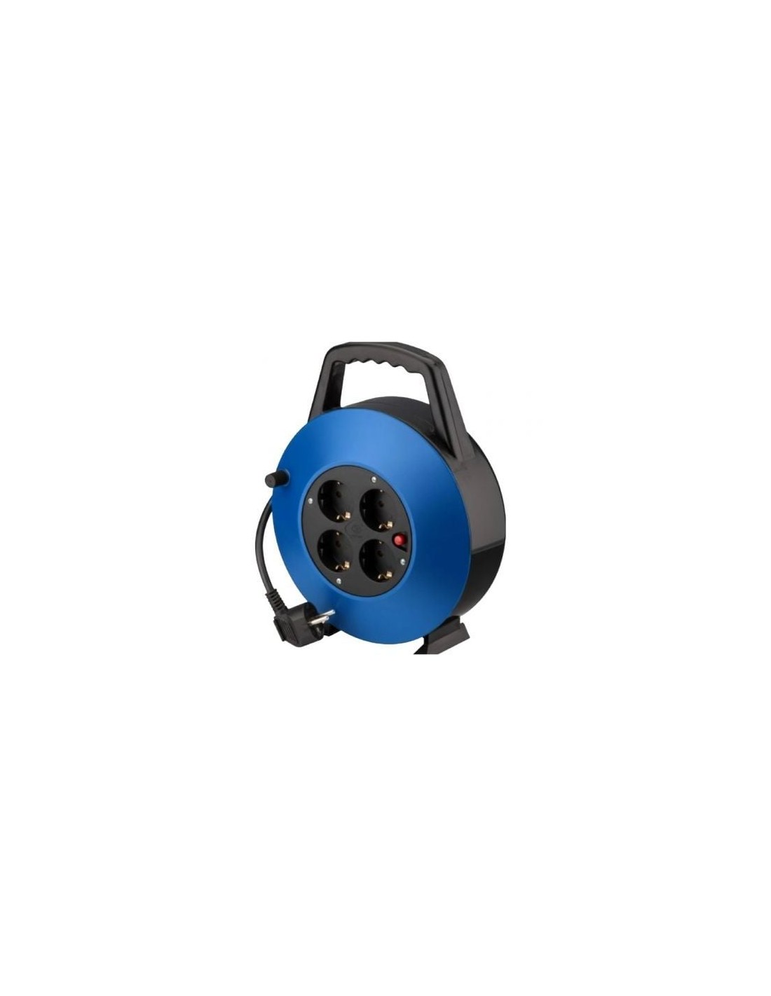 Regleta enrollable Phasak 4 Tomas de Corriente Cable 10m Azul