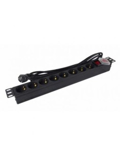 Regleta con Interruptor Phasak 8 Tomas de Corriente Cable 3m Negro