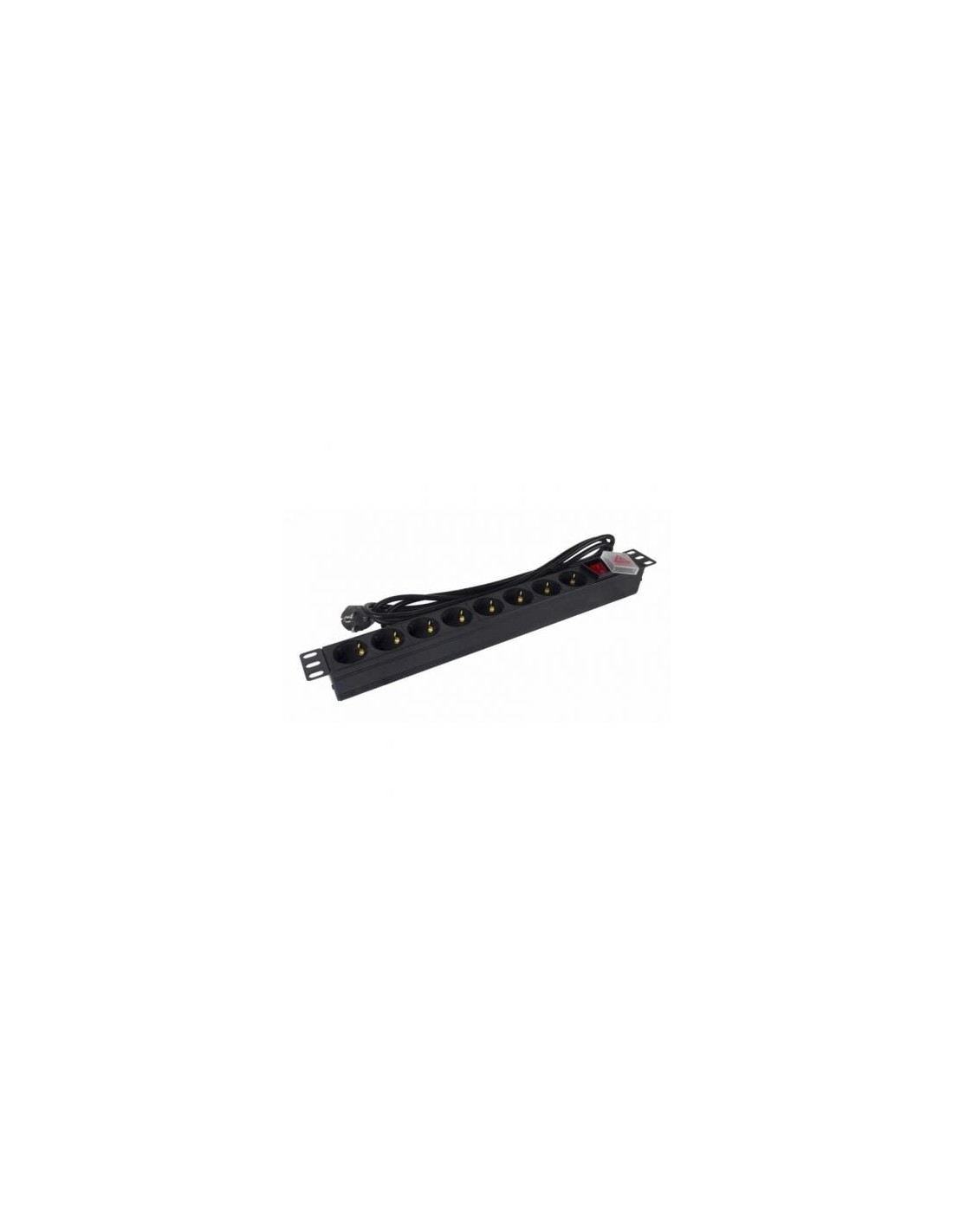 Regleta con Interruptor Phasak 8 Tomas de Corriente Cable 3m Negro