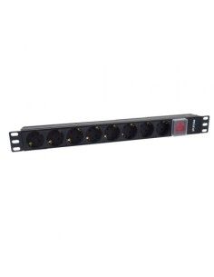 Regleta con Interruptor Phasak 8 Tomas de Corriente Cable 3m Negro 2