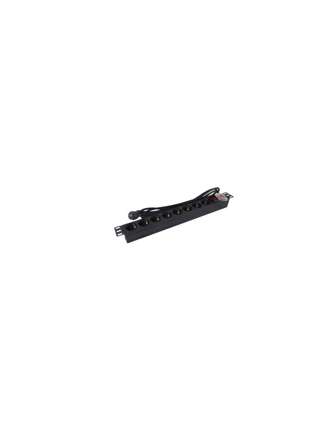 Regleta con Interruptor Phasak 8 Tomas de Corriente Cable 3m Negro
