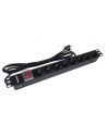 Regleta con Interruptor Phasak 8 Tomas de Corriente Cable 3m Negro