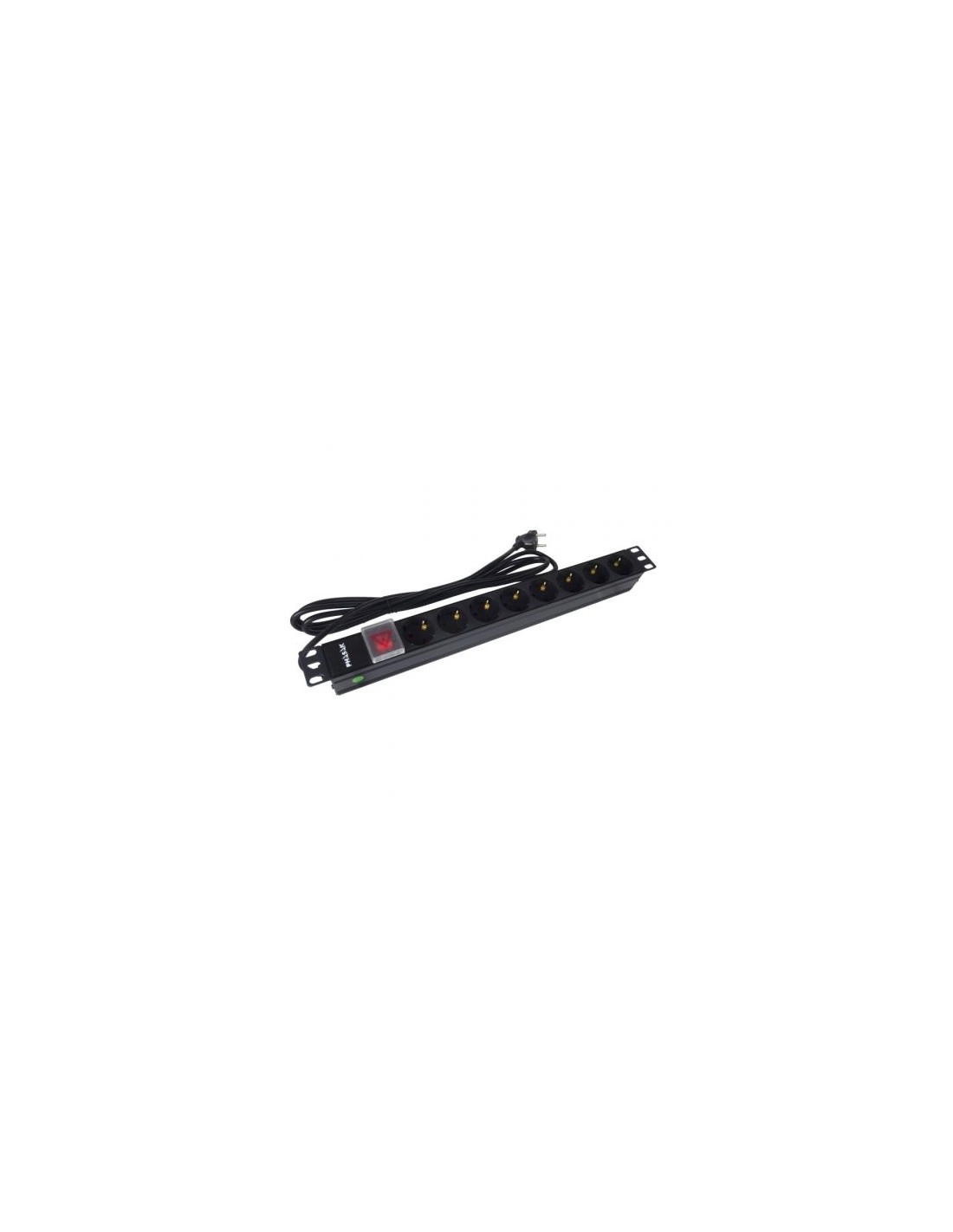 Regleta con Interruptor Phasak 8 Tomas de Corriente Cable 3m Negro