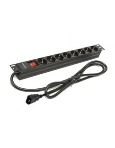 Regleta con Interruptor Phasak 8 Tomas de Corriente Cable 2m Negro