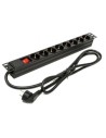 Regleta con Interruptor Phasak 8 Tomas de Corriente Cable 1.5m Negro