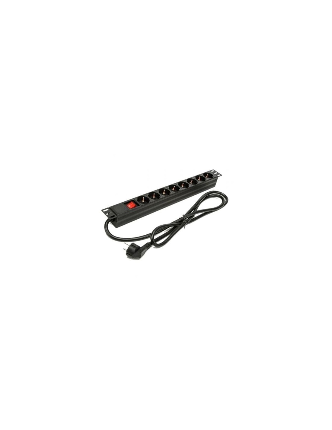 Regleta con Interruptor Phasak 8 Tomas de Corriente Cable 1.5m Negro