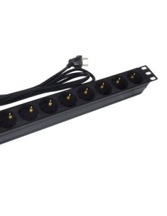 Regleta con Interruptor Phasak 8 Tomas de Corriente Cable 1.5m Negro 2