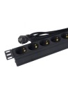 Regleta con Interruptor Phasak 8 Tomas de Corriente Cable 1.5m Negro