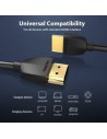 Cable HDMI 2.0 4K Portatil Vention HDMI Macho - HDMI Macho Negro