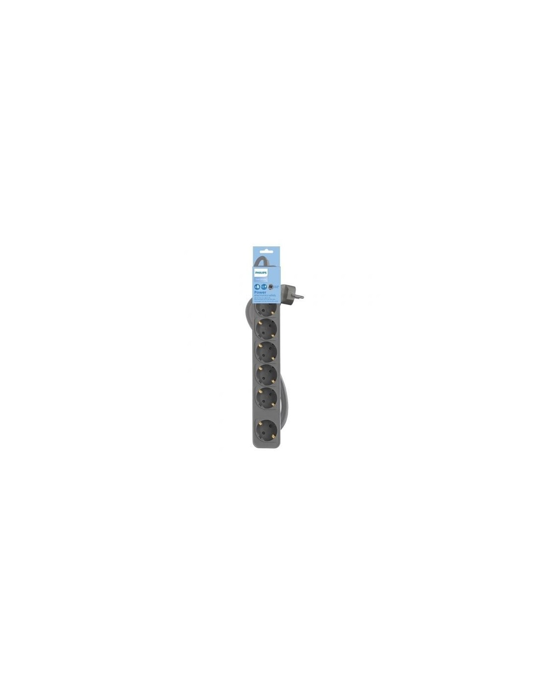 Regleta con Interruptor Philips CHP2164G 10 6 Tomas de corriente Cable