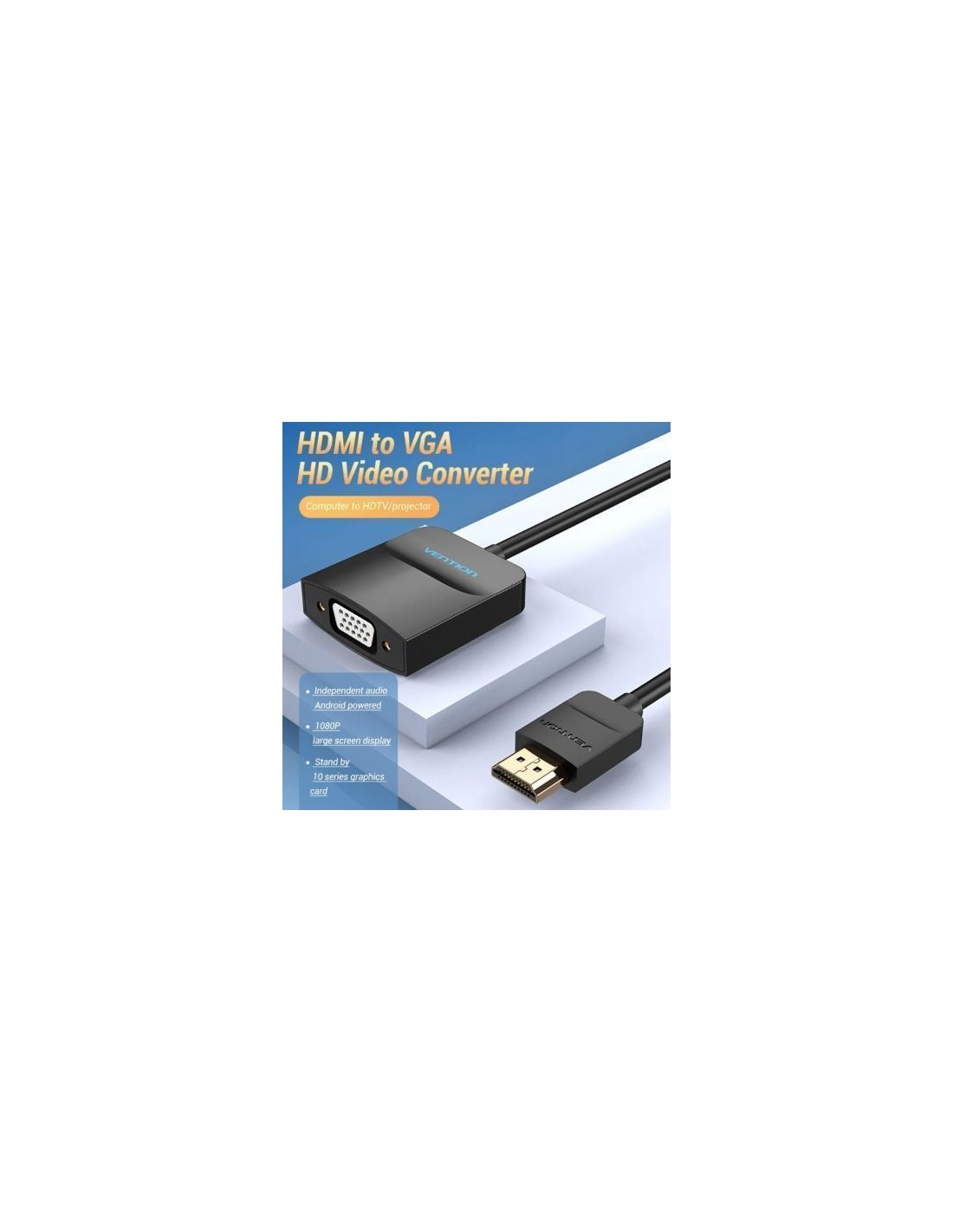 Conversor Vention HDMI Macho - VGA Hembra 15cm Negro | Logroño