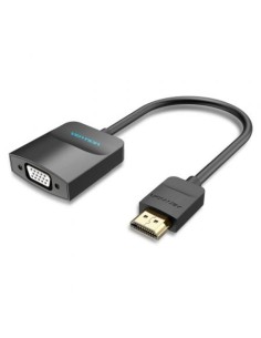 Conversor Vention HDMI Macho - VGA Hembra - Jack 3.5 Hembra 15cm Negro