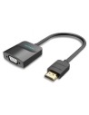 Conversor Vention HDMI Macho - VGA Hembra - Jack 3.5 Hembra 15cm Negro