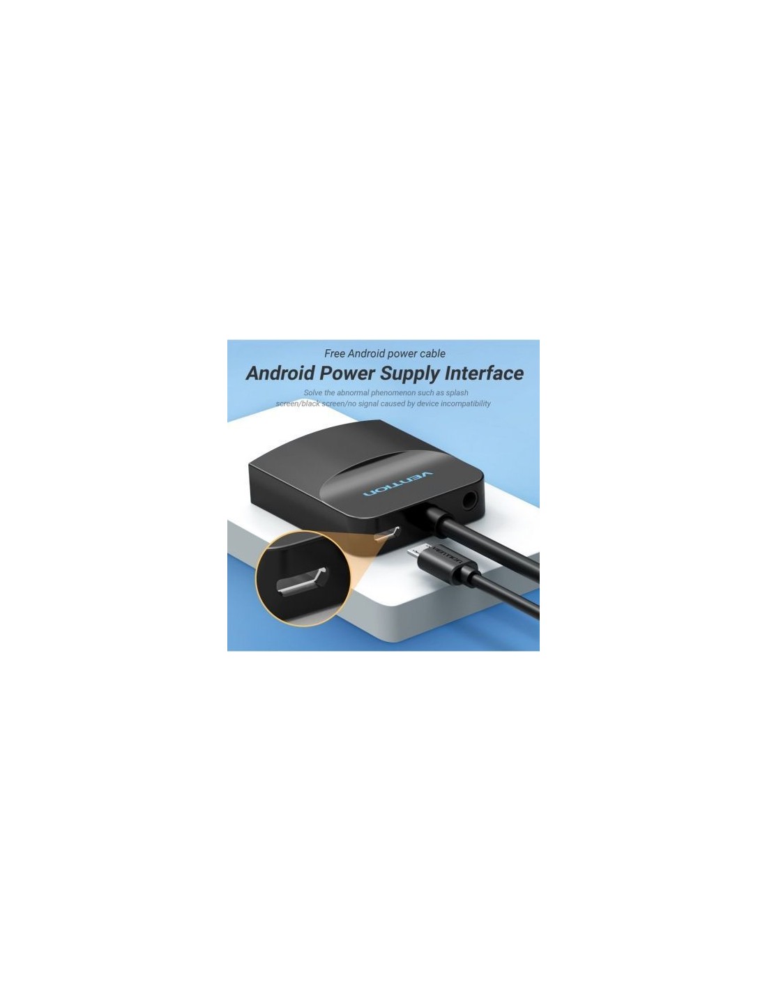 Conversor Vention HDMI Macho - VGA Hembra - Jack 3.5 Hembra 15cm Negro