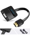 Conversor Vention HDMI Macho - VGA Hembra - Jack 3.5 Hembra 15cm Negro