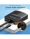 Conversor Vention HDMI Macho - VGA Hembra - Jack 3.5 Hembra 15cm Negro