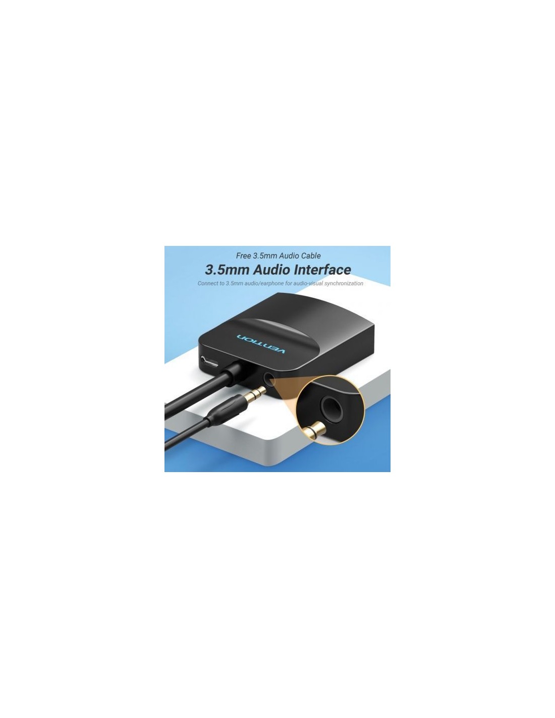 Conversor Vention HDMI Macho - VGA Hembra - Jack 3.5 Hembra 15cm Negro