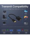 Conversor Vention HDMI Macho - VGA Hembra - Jack 3.5 Hembra 15cm Negro