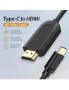 Cable Conversor HDMI 1.4 4K Vention USB Tipo-C Macho - HDMI Macho Negr