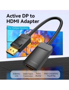 Cable Conversor Vention DisplayPort Macho - HDMI 4K Hembra 15cm Negro 2