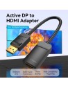 Cable Conversor Vention DisplayPort Macho - HDMI 4K Hembra 15cm Negro