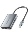 Cable Conversor Vention USB Tipo-C Macho - 2x HDMI Hembra Gris