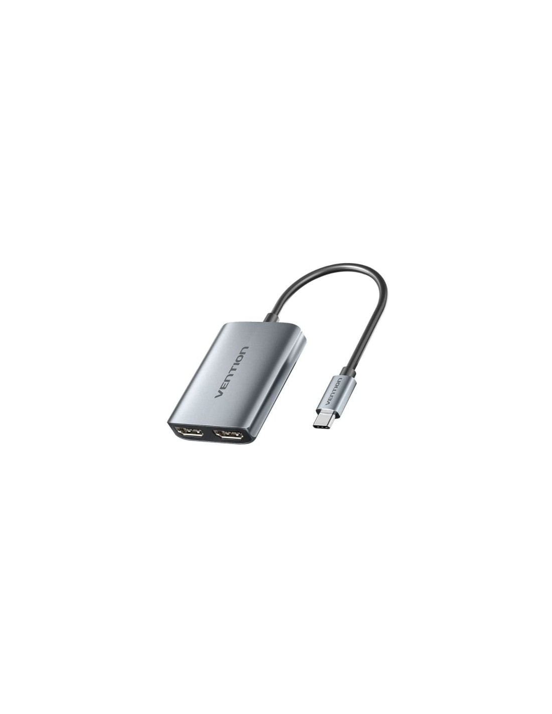 Cable Conversor Vention USB Tipo-C Macho - 2x HDMI Hembra Gris