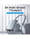 Cable Conversor Vention USB Tipo-C Macho - 2x HDMI Hembra Gris