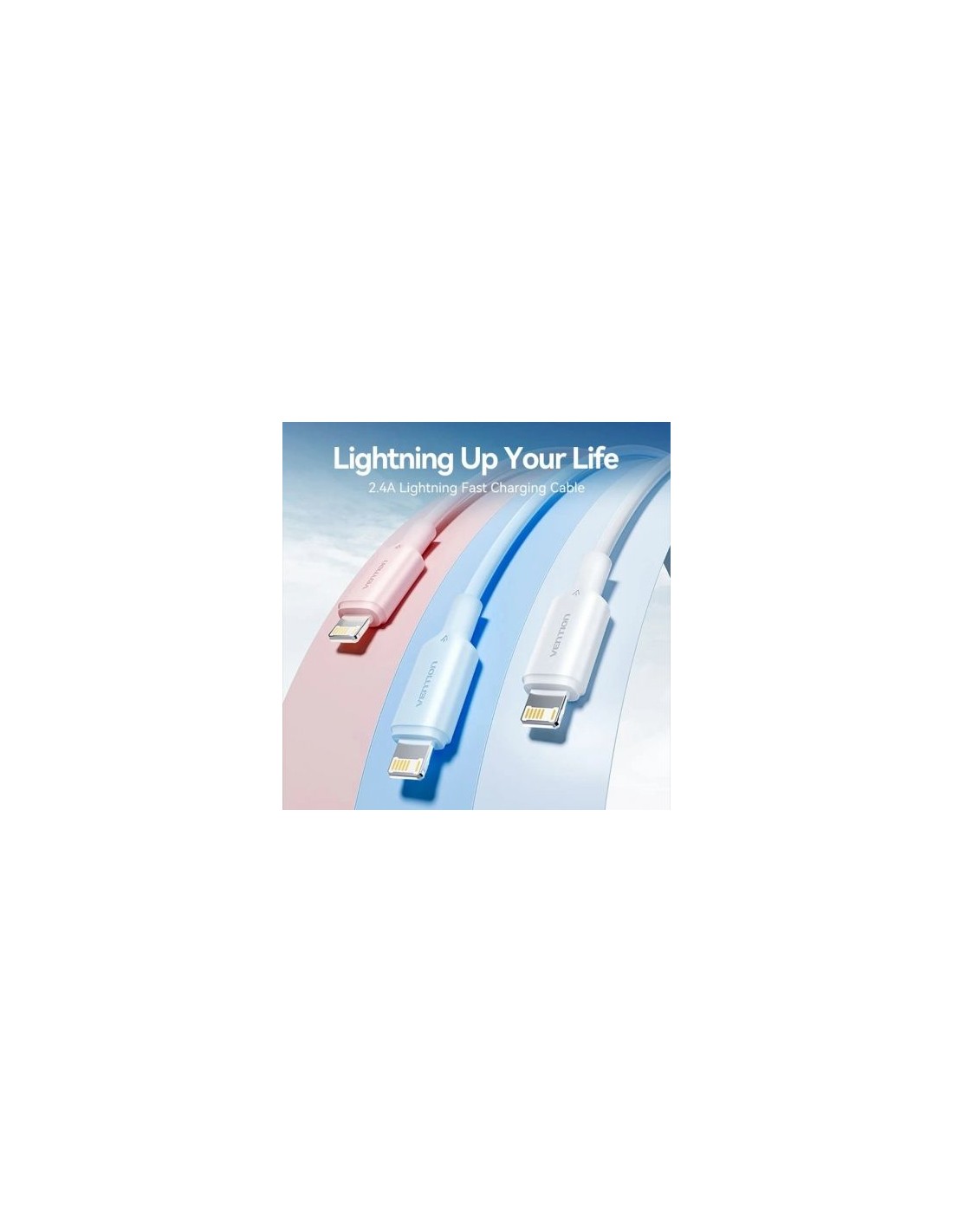 Cable USB 2.0 Lightning Vention USB Macho - Lightning Macho 480Mbps