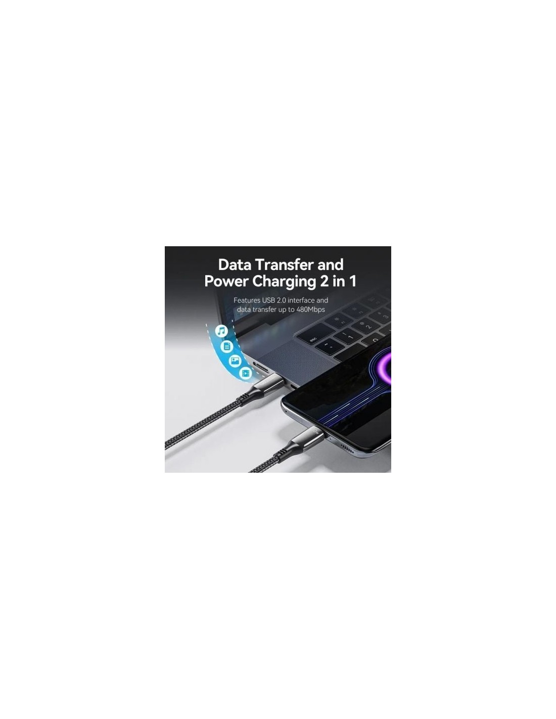 Cable USB 2.0 Tipo-C 5A 100W Vention USB Tipo-C Macho - USB Tipo-C Mac