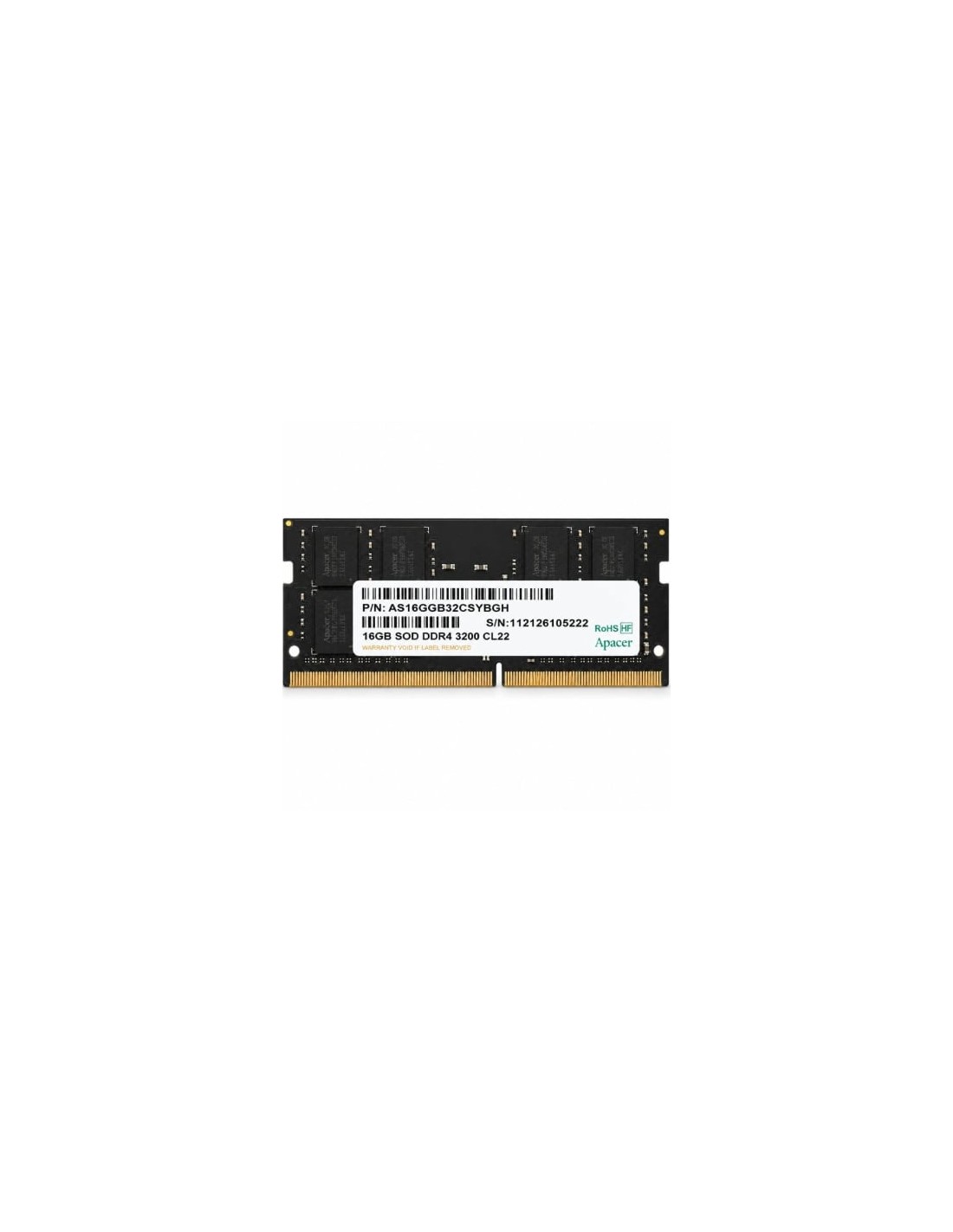 Memoria RAM Apacer ES.16G21.GSH 16GB DDR4 3200MHz CL22 SO-DIMM