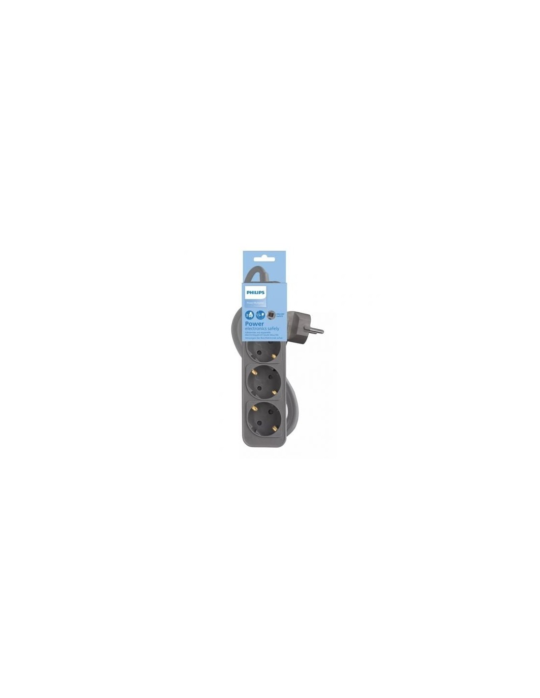 Regleta con Interruptor Philips CHP2134G 3 Tomas de corriente Cable 1.