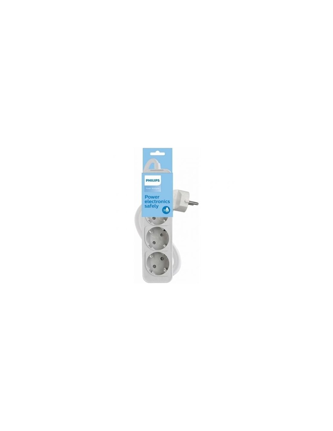 Regleta con Interruptor Philips CHP2134W 12 3 Tomas de corriente Cable