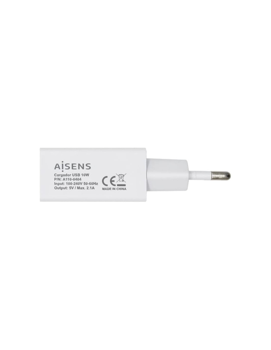 Cargador Aisens A110-0404 USB 10W 5V/2A Blanco en Logroño