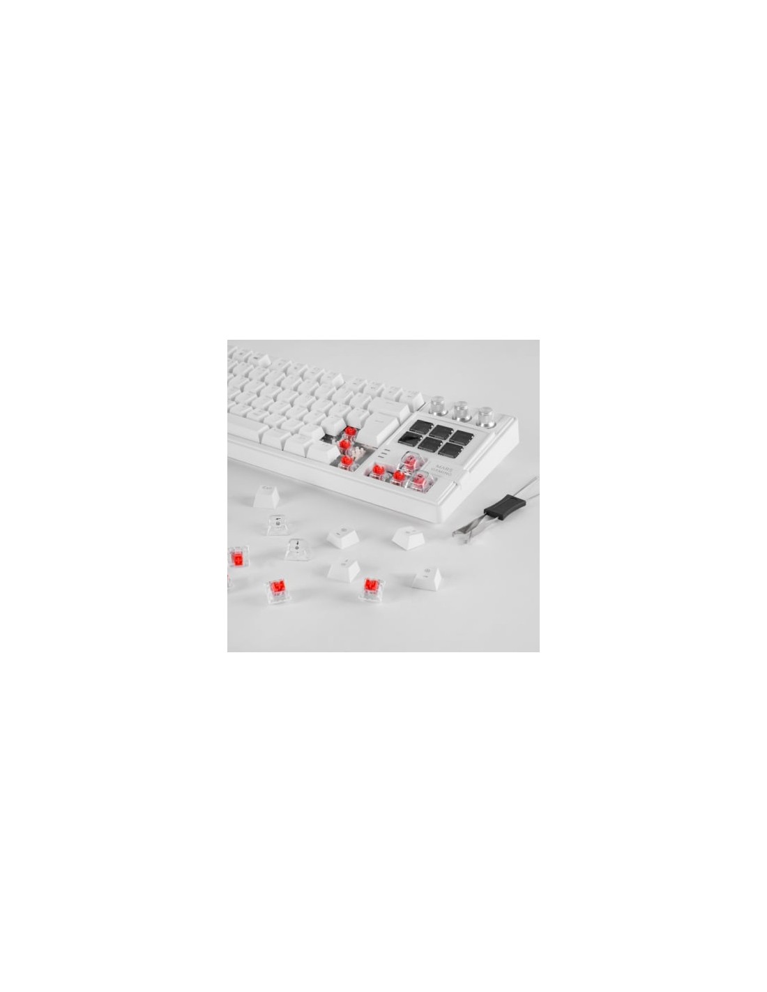 Teclado Gaming Mecánico Mars Gaming MK-MASTER Switch Rojo Blanco Inclu