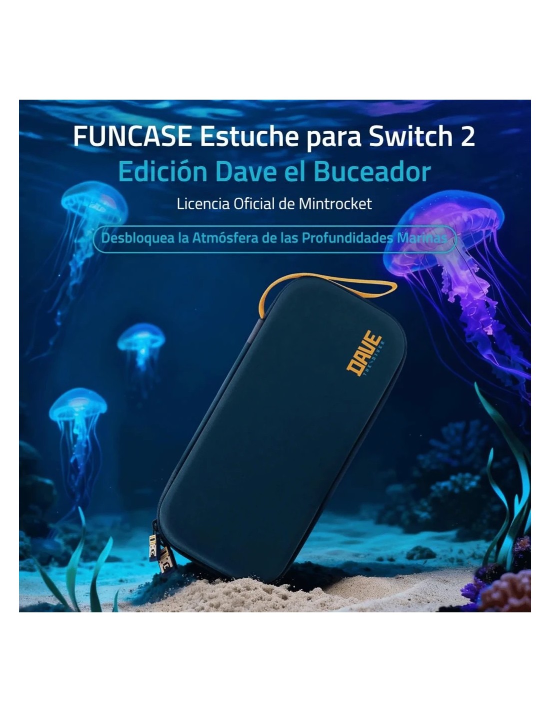 FUNLAB Funda Dave the Diver Edition Azul Oscuro para Switch 2/1/OLED -