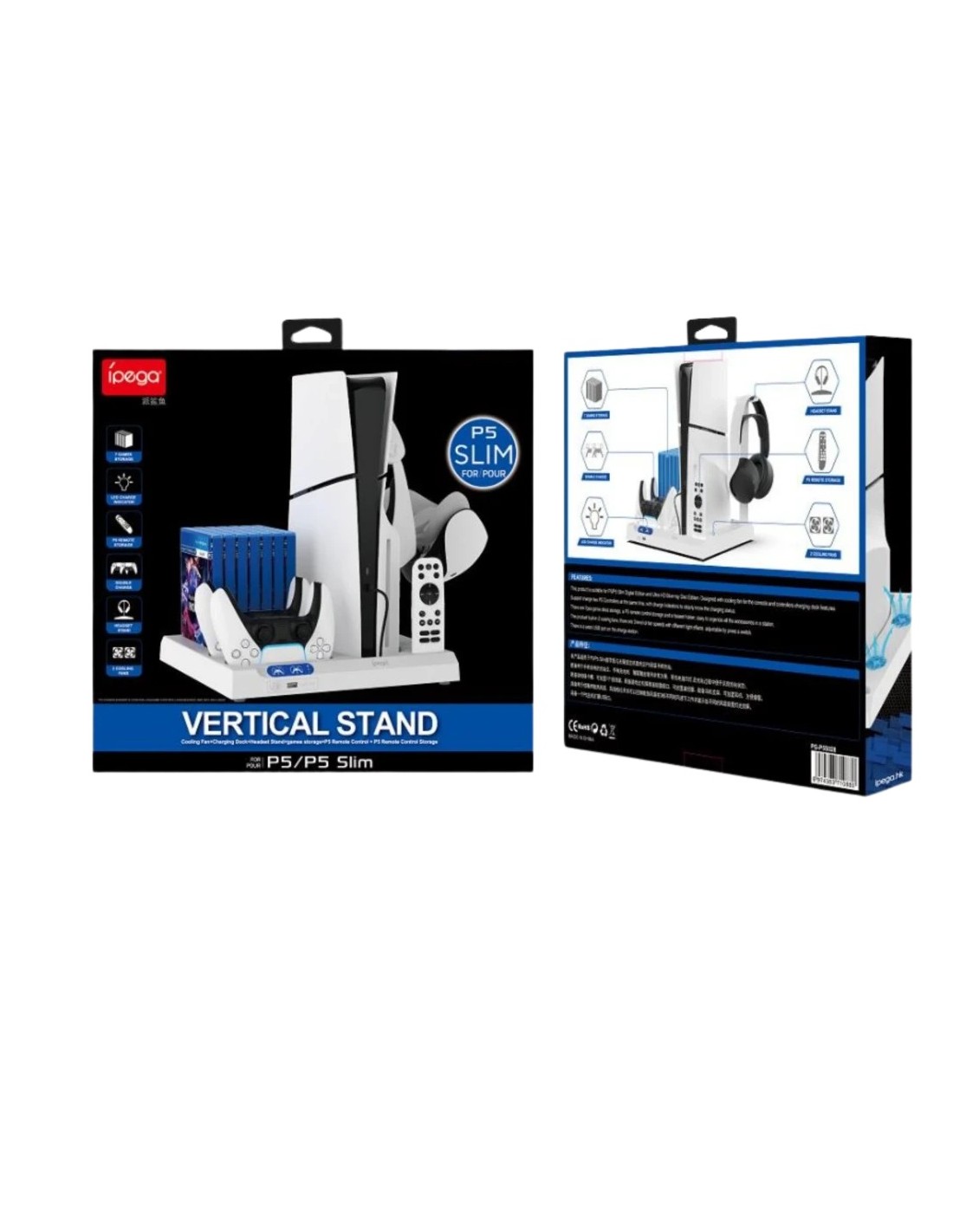 iPega P5S028 Base de Carga con Refrigeración PS5 / PS5 Slim / PS5 Pro 