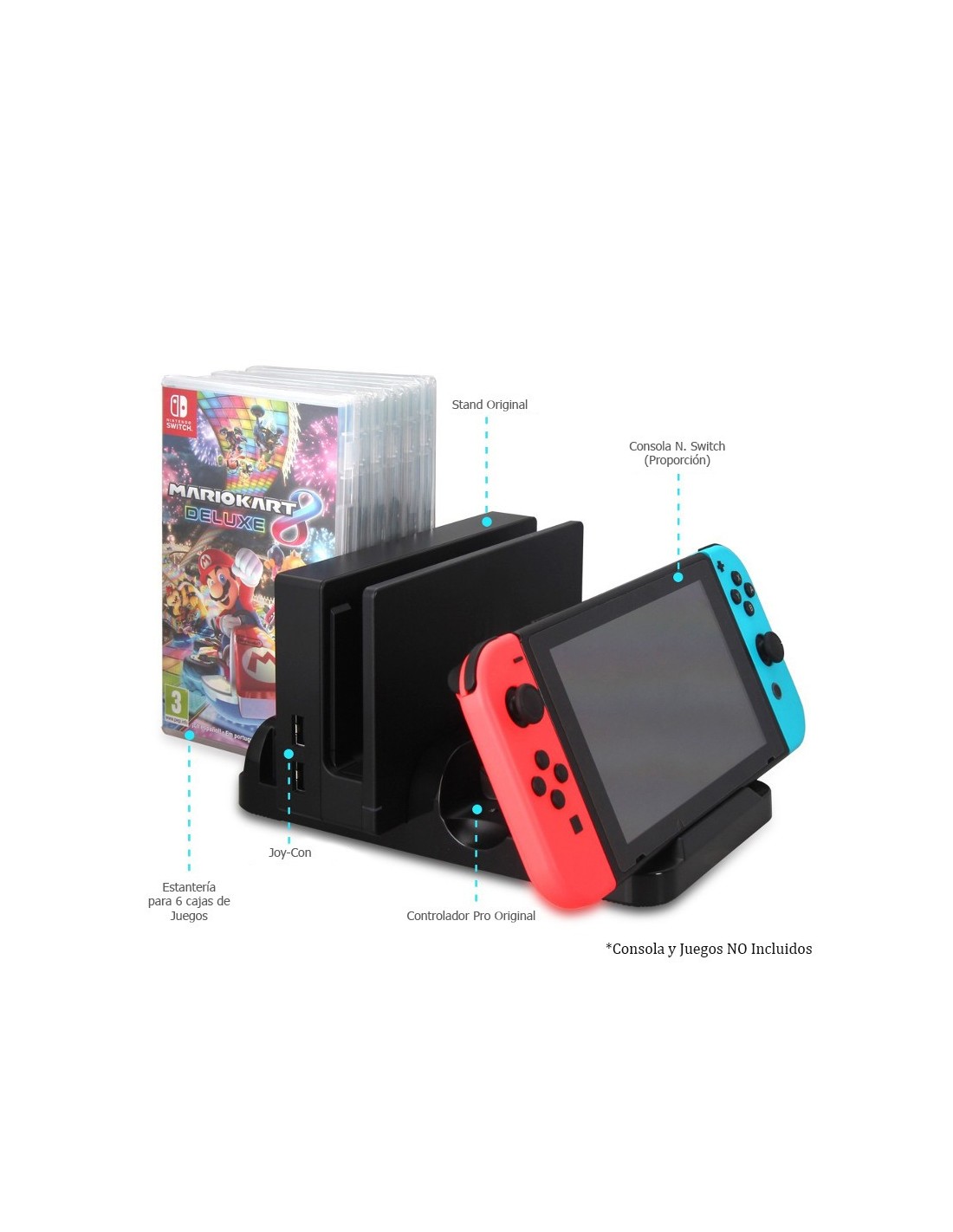 Dobe Soporte de Carga Multifuncional Nintendo Switch en Logroño