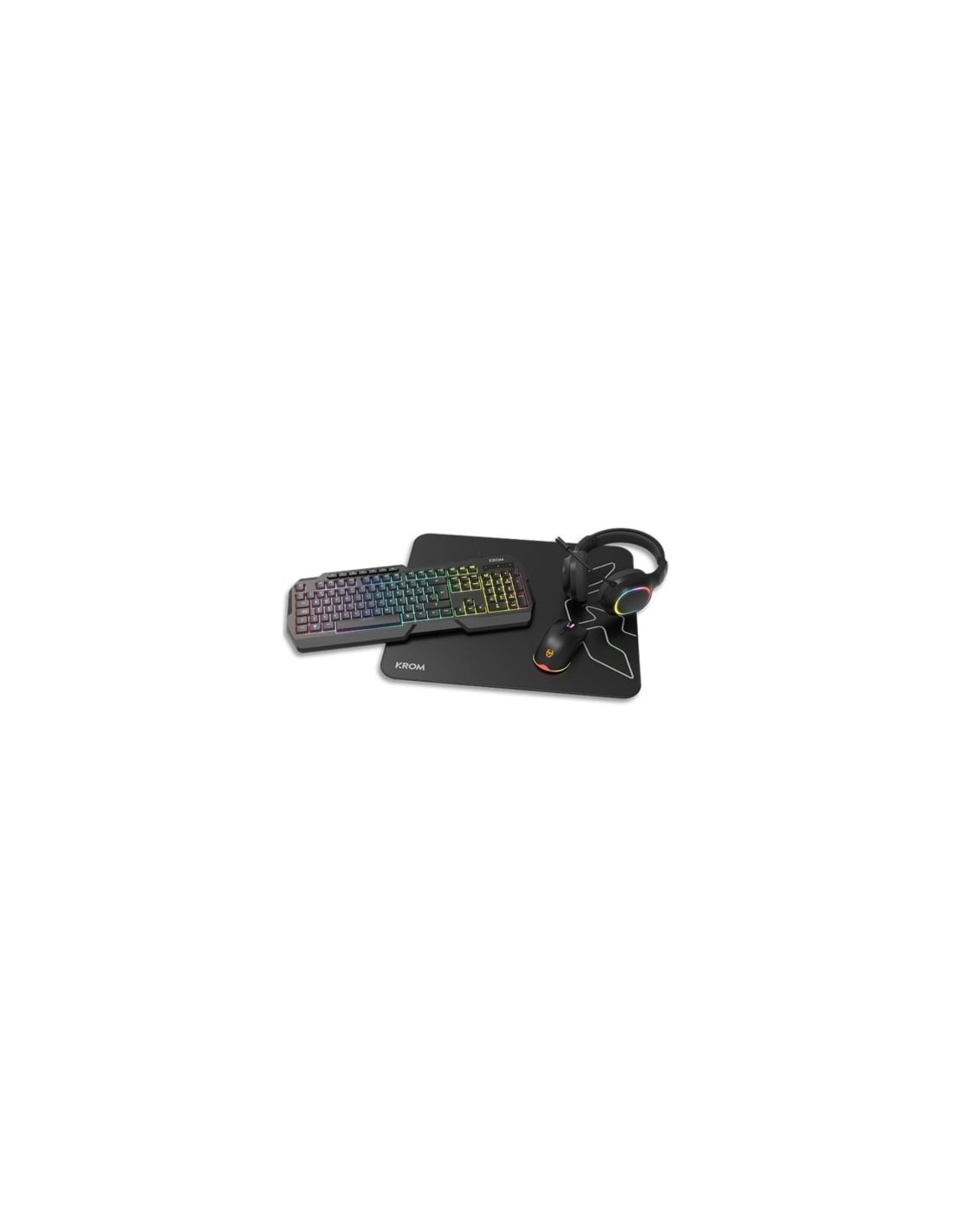 Pack Gaming Krom Kenta Teclado RGB + Ratón + Alfombrilla + Auriculares